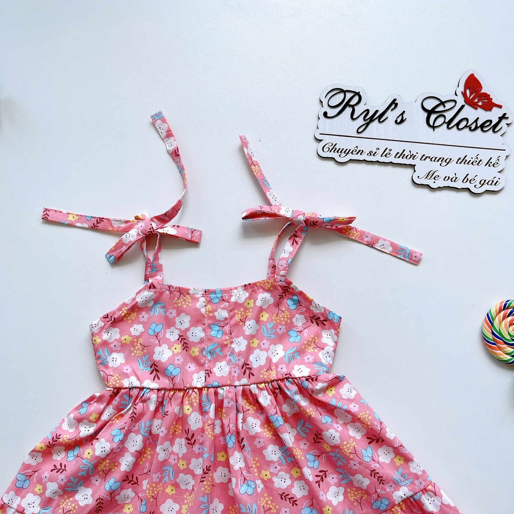 Váy Babydoll 2 Dây Bé Gái 4 Đến 28kg, Đầm Bé Gái Chất Thô Hoa Mềm Mát