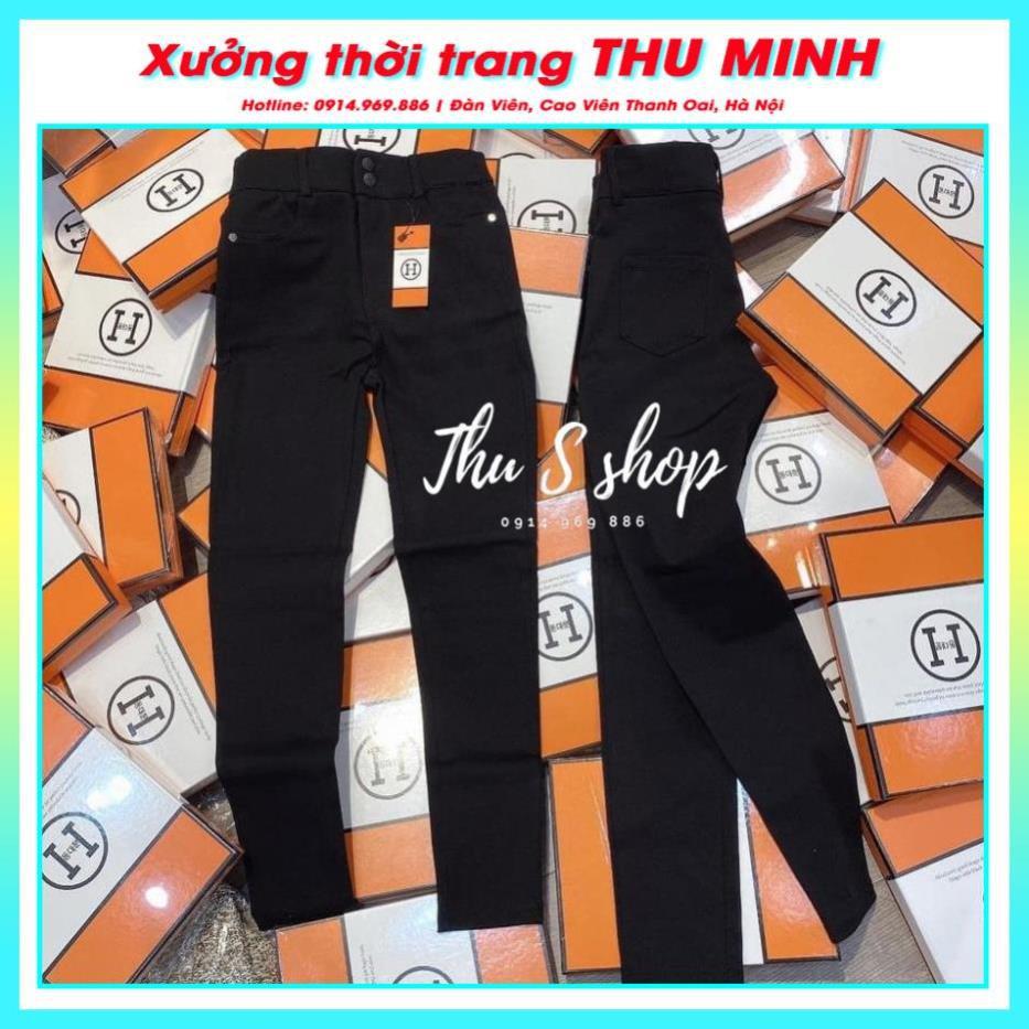 Quần Legging Trơn Cạp Lưng Cao 2 Khuy Chất Kaki Mềm Siêu Co dãn tôn dáng