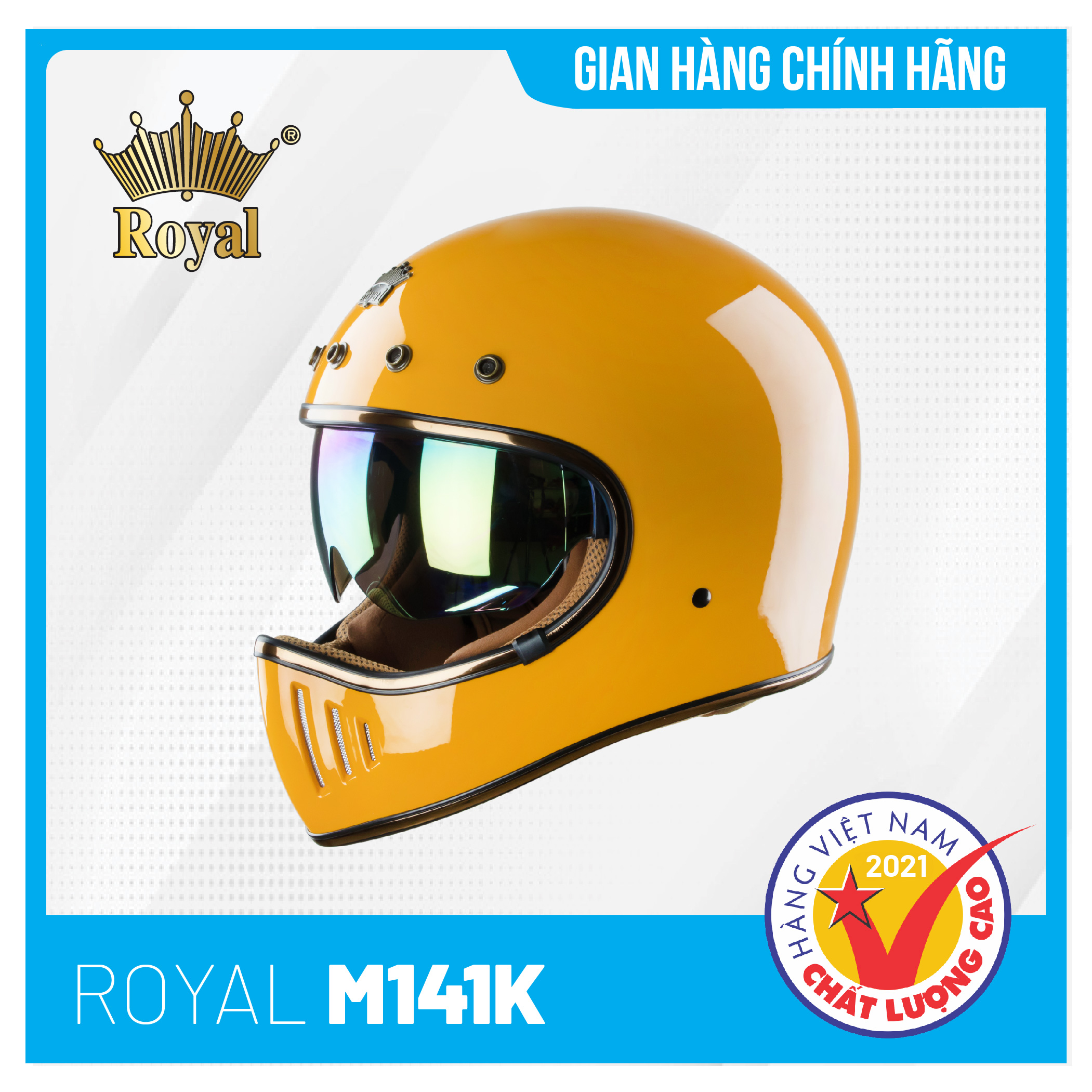 Nón bảo hiểm Fullface cao cấp Royal M141K có kính, Thời Thượng, Sang Trọng, Bảo hành chính hãng 12 tháng