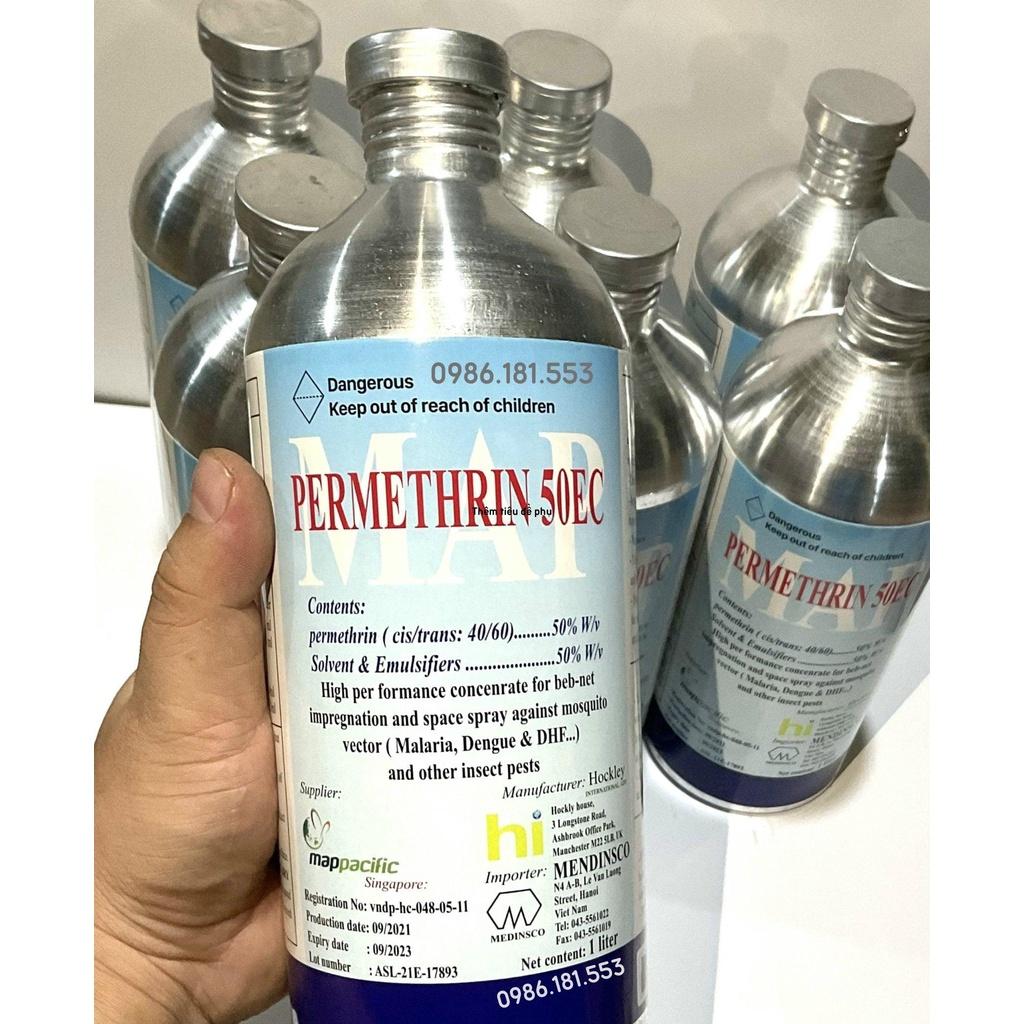 Combo 12 Chai (1 Thùng) Thuốc Diệt Muỗi MAP PERMETHRIN 50EC Quy Cách Chai 1Lít