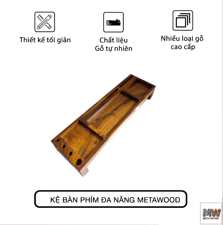 Kệ đa năng ngang, Giá đỡ điện thoại gỗ tự nhiên Muồng Đen