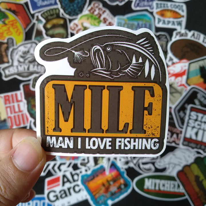 Bộ Sticker dán cao cấp chủ đề CÂU CÁ - FISHING - Dùng dán Xe, dán mũ bảo hiểm, dán Laptop