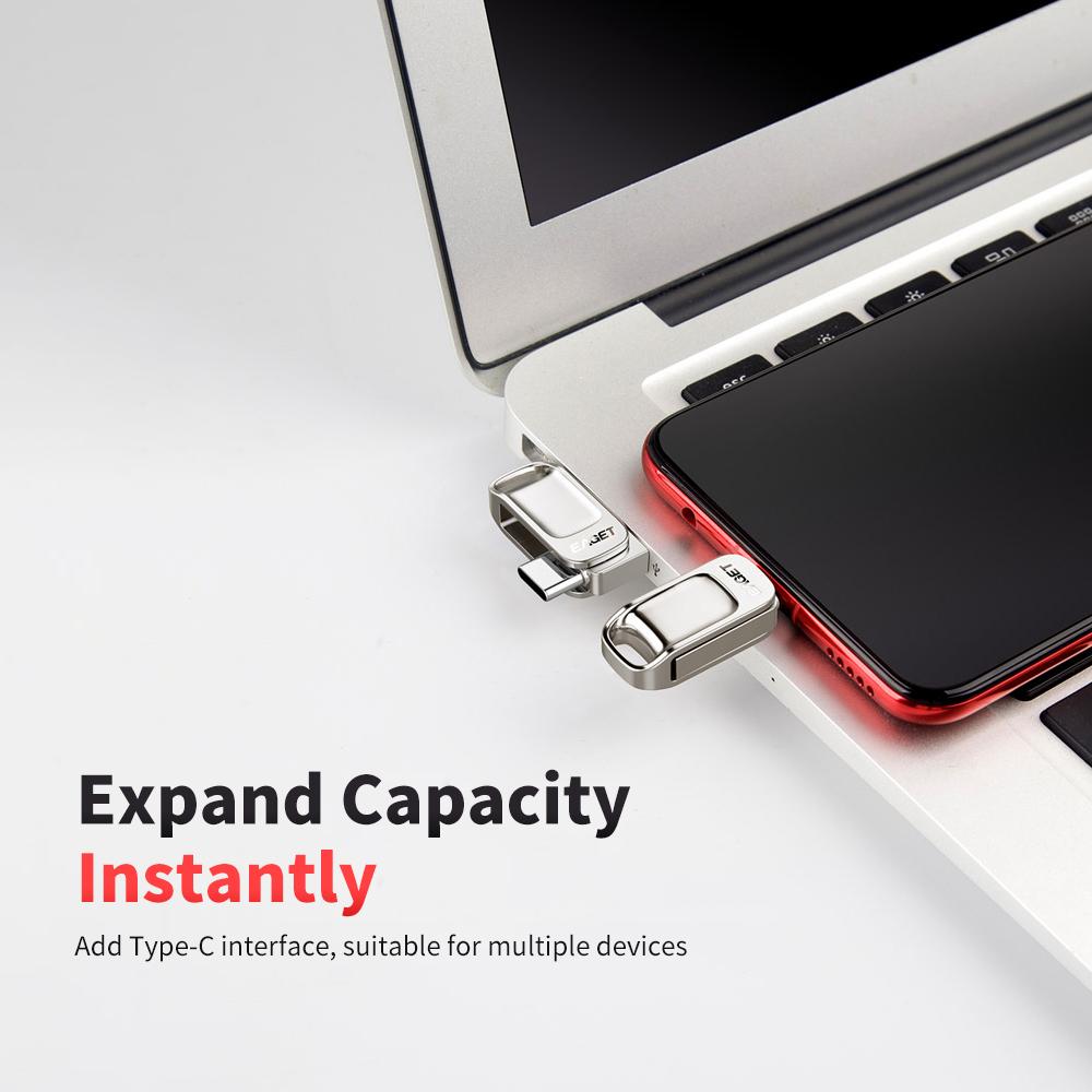 Ổ đĩa flash kim loại kim loại tốc độ cao USB 3.0 Type-C cho điện thoại thông minh EAGET CU31
