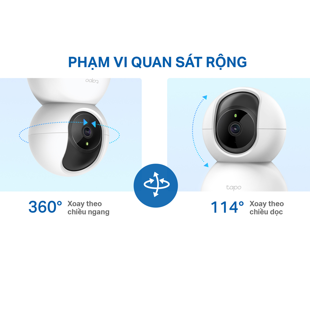 Camera Wifi TP-Link Tapo C212 Độ Phân Giải 2K QHD Quay/Quét 360 Độ Hỗ Trợ Cổng LAN - Hàng Chính Hãng