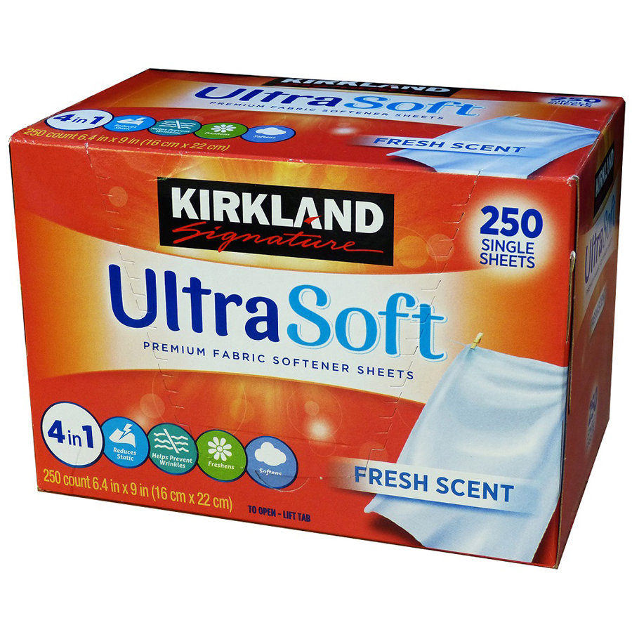 Giấy xả Kirkland Signature Ultra Soft Premium Fabric Fresh Scent - Hộp 250 tờ
