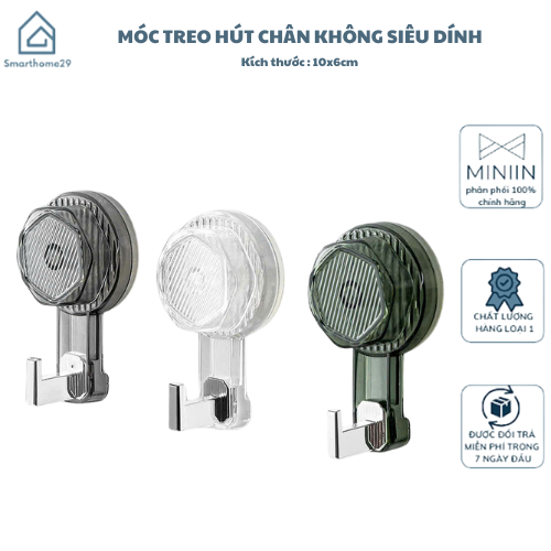 Móc Treo Hút Chân Không Bắc Âu Siêu Dính Chống Thấm Nước - Treo Chìa Khóa, Khăn Tắm, Vật Dụng MÀU NGẪU NHIÊN - HÀNG CHÍNH HÃNG MINIIN