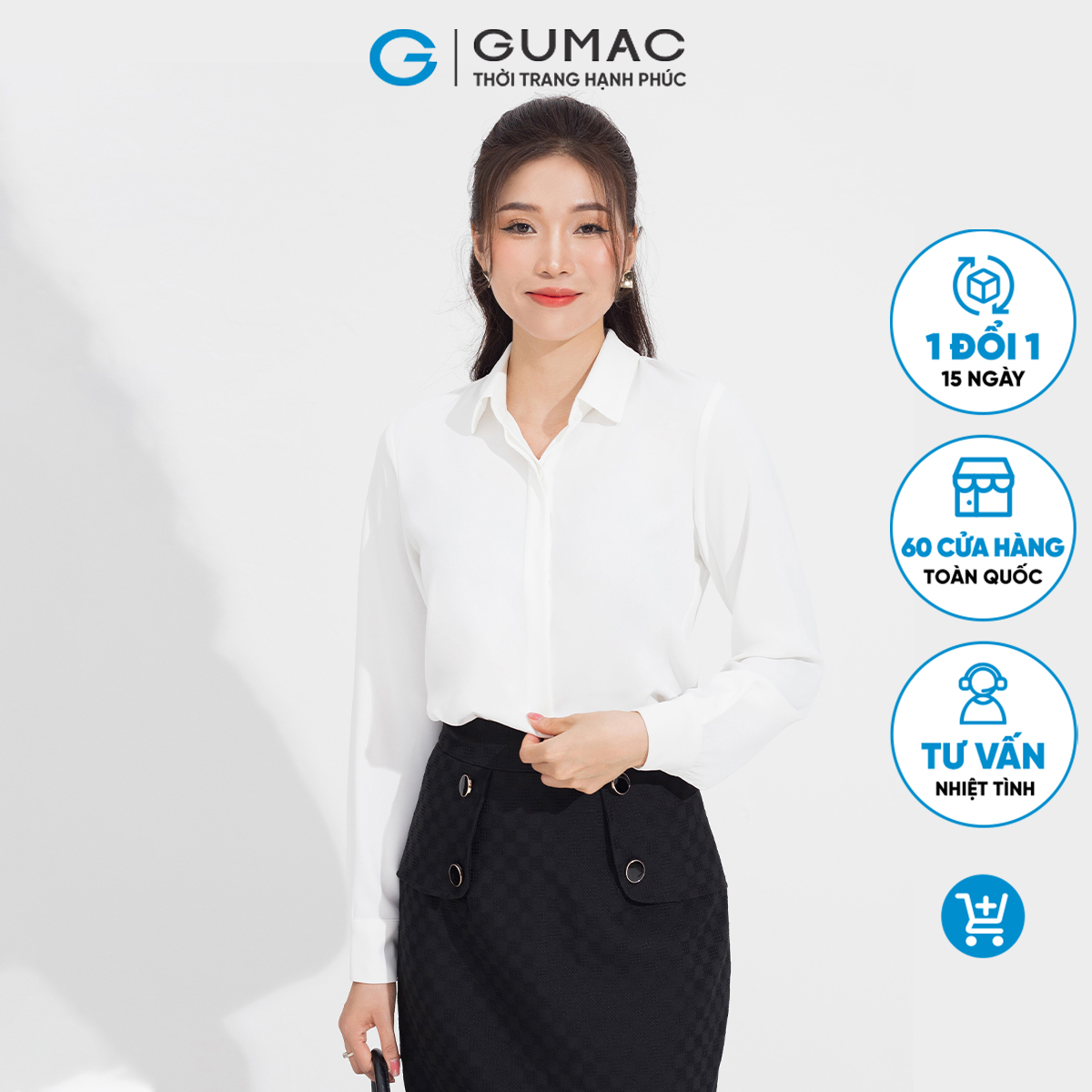 Áo sơ mi nẹp nút GUMAC AD05030