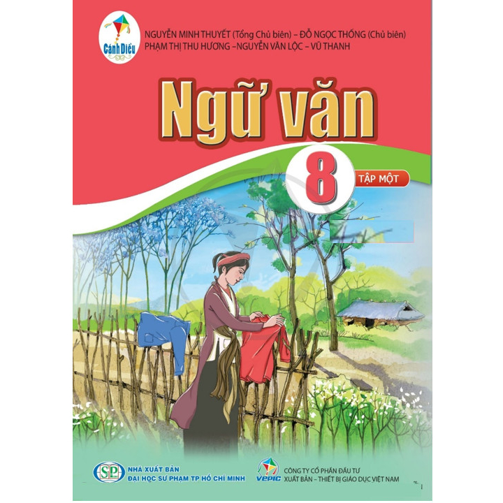 Sách - SGK Ngữ Văn 8 tập 1 Cánh Diều và 2 tập giấy kiểm tra kẻ ngang vỏ xanh