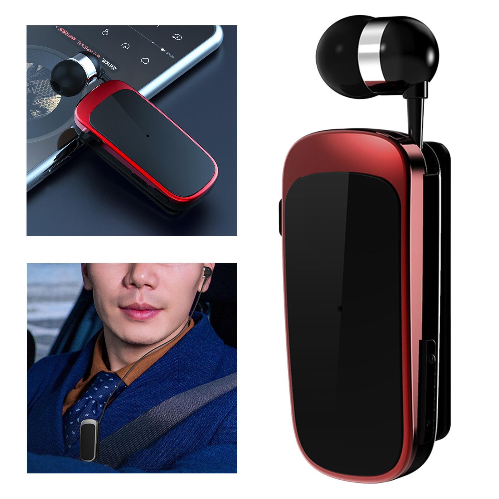 2X  K52 Retractable Wireless Bluetooth Headset Business Earphone Clip
