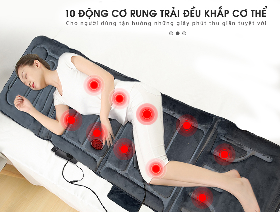 Nệm Massage Toàn Thân nhiệt và hồng ngoại OKACHI JP-M799