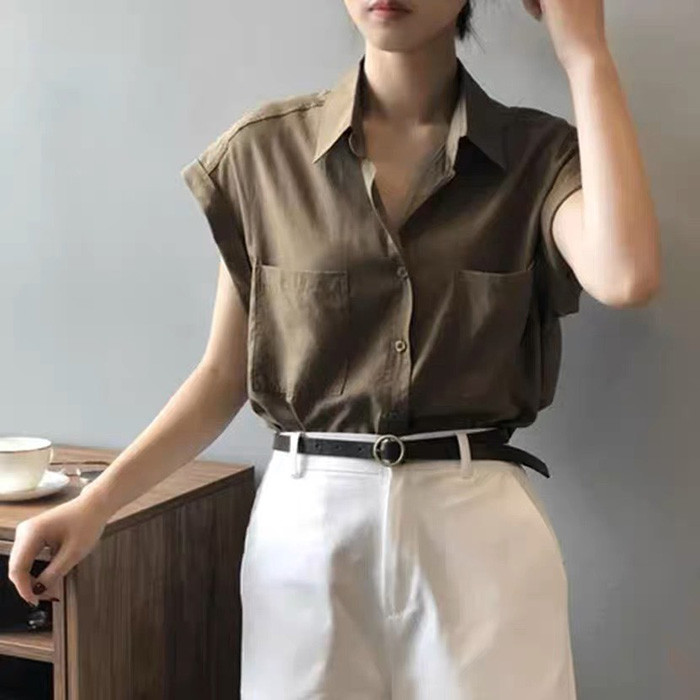 Áo sơ mi nữ Linen Premium tay hến form rộng trẻ trung không kén dáng mặc, thời trang công sở 2023
