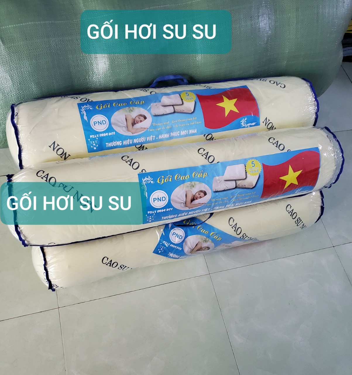 Ruột gối ôm cao su non kích thước 35x100cm, tặng kèm 1 áo gối ôm màu ngẫu nhiên