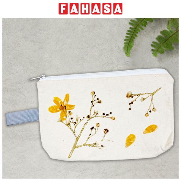 Túi Bút Vải Canvas In Hoa Lá Tươi - Saigon Zerowaste - Mẫu 5