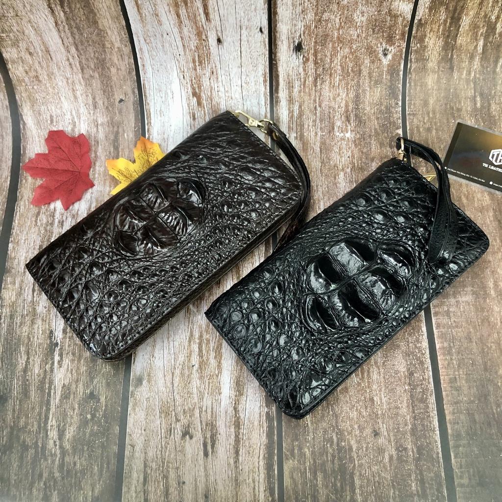 Clutch Cá Sấu Màu Nâu