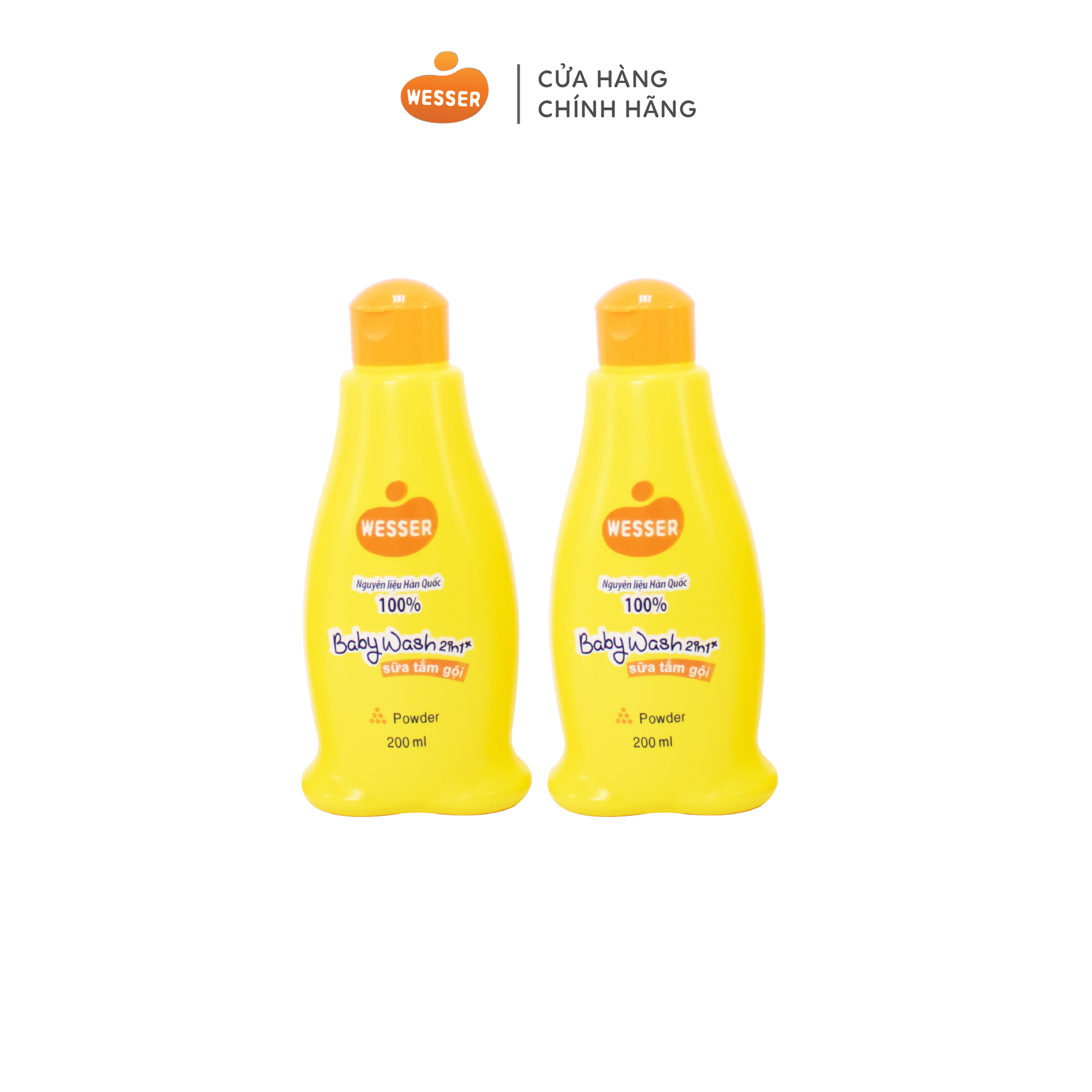 Combo 2 chai sữa tắm gội Wesser 200ml (cam)