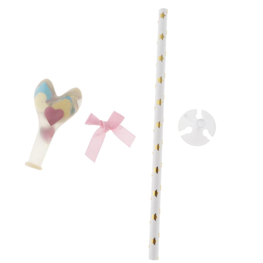 6x Heart Balloon Birthday Cake Topper Girl Baby Shower Cupcake Food Picks