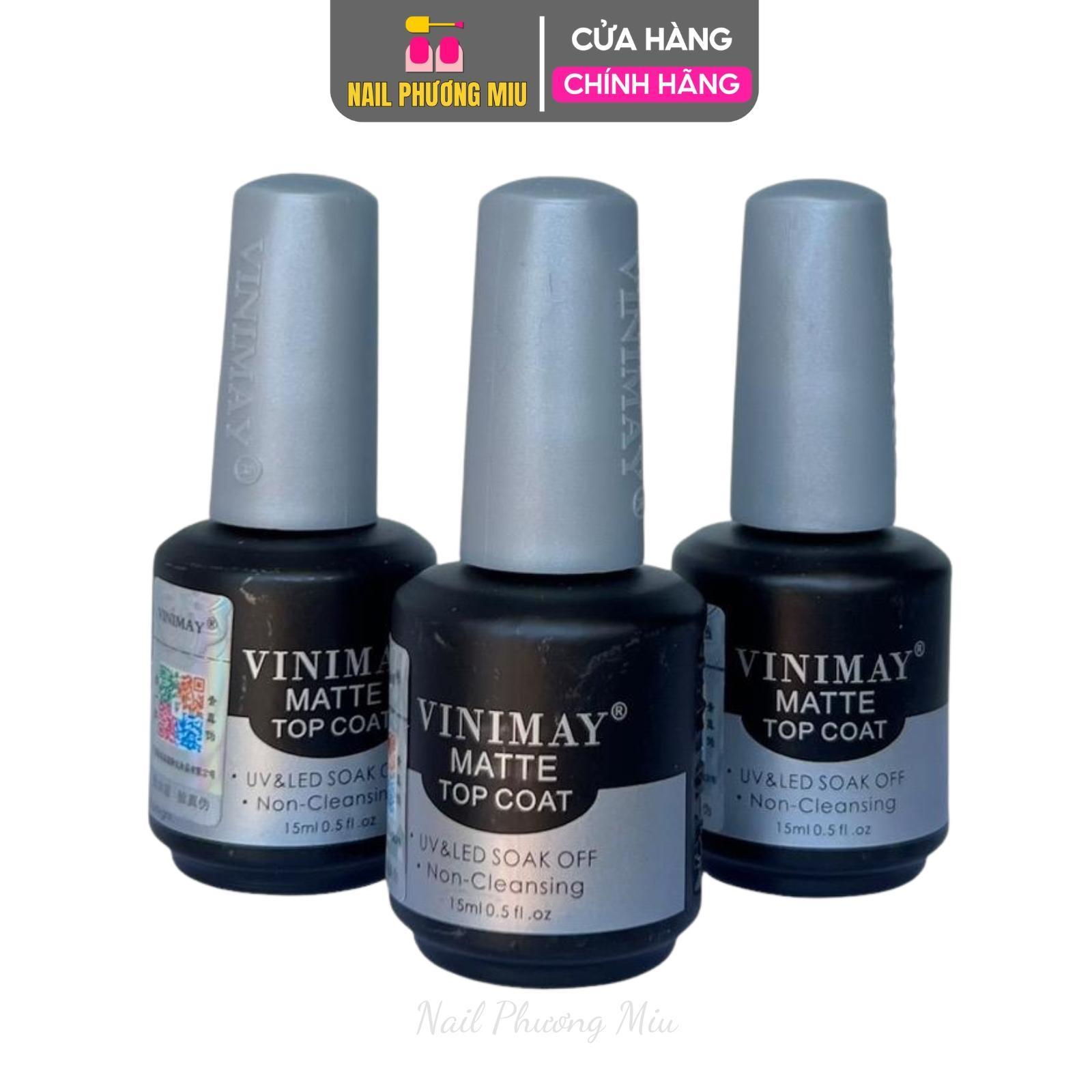 Sơn Gel Top Lỳ Vinimay Cao Cấp Chai 15ml Làm Nail, Tạo Hiệu Ứng Matte Top Lì Sang Trọng, Bền Màu Chuyên Dụng Cho Làm Móng