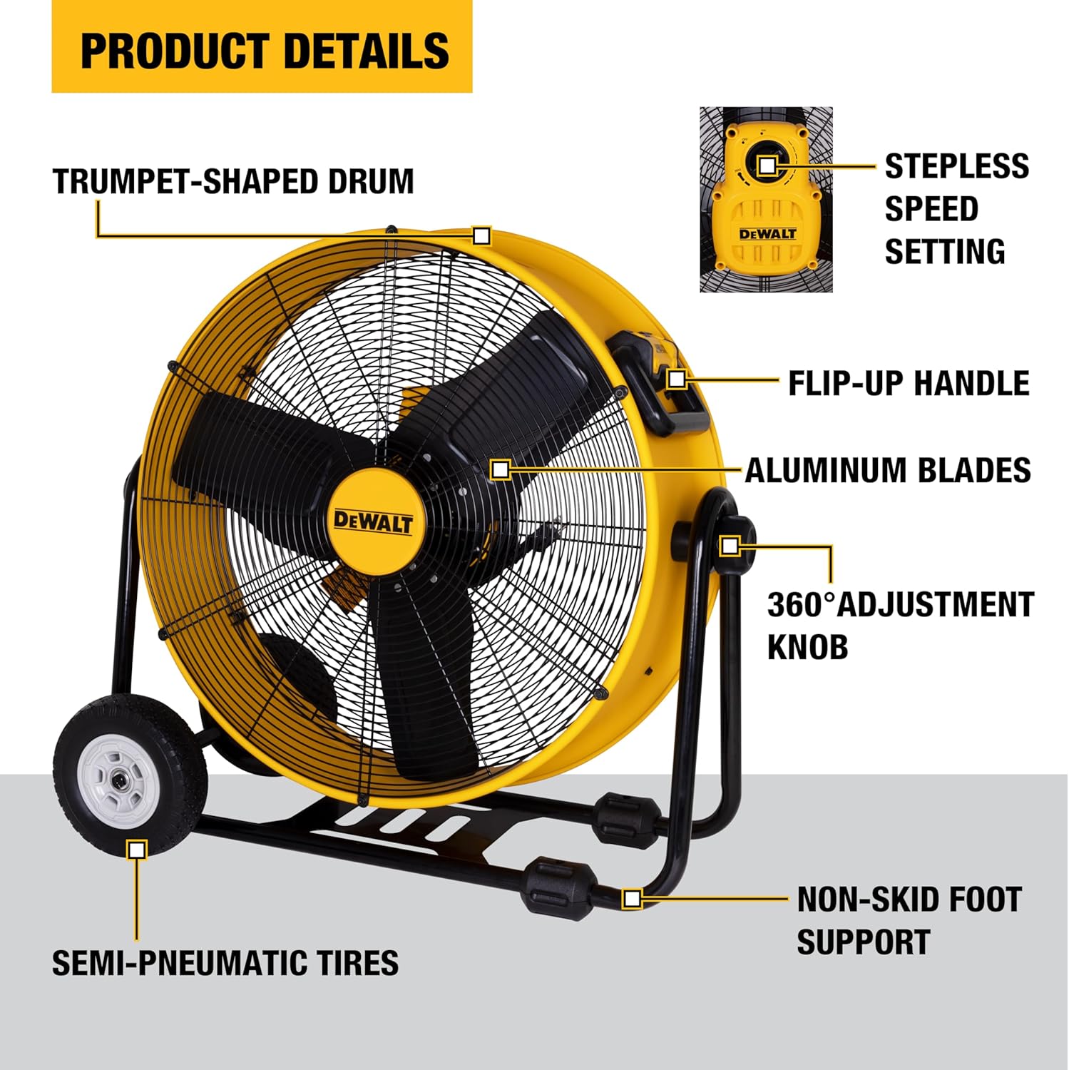 Quạt Công nghiệp Dewalt 24″ DXF2410-SEA- HÀNG CHÍNH HÃNG