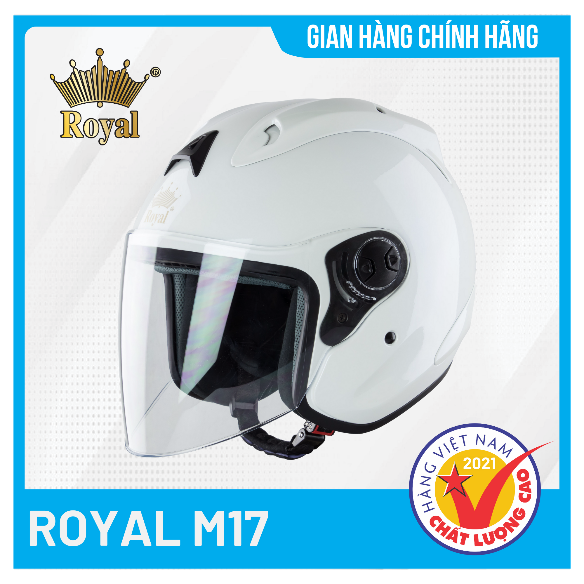 Nón bảo hiểm 3/4 Royal M17 Thời Trang, Cá Tính, Nhỏ Gọn