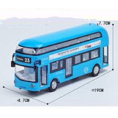 Đồ chơi xe buýt bằng sắt nguyên chiếc có đèn và đèn