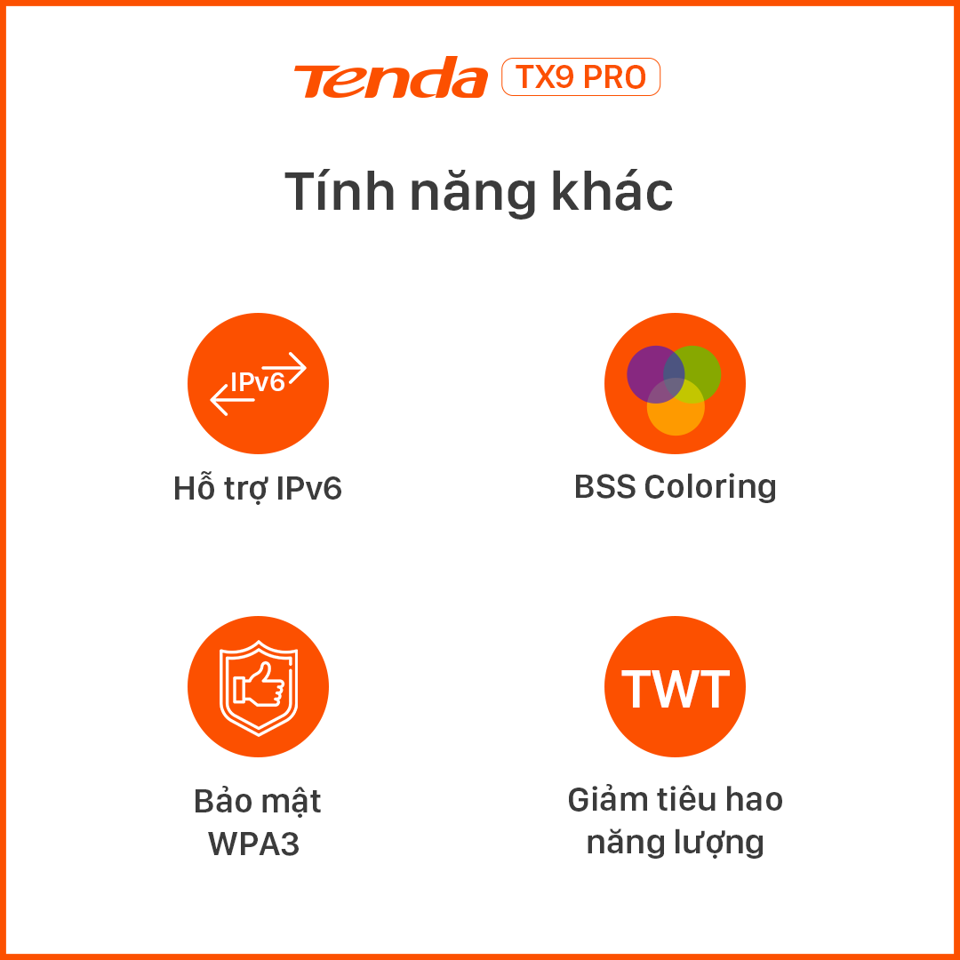 Thiết bị phát Tenda Wifi TX9 Pro Chuẩn Wifi 6 AX3000Mbps - Hàng Chính Hãng