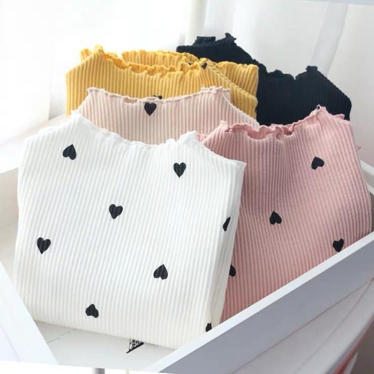 Áo Cotton Len tăm hình tim sành điệu QATETHU201945 bé gái 7-19kg