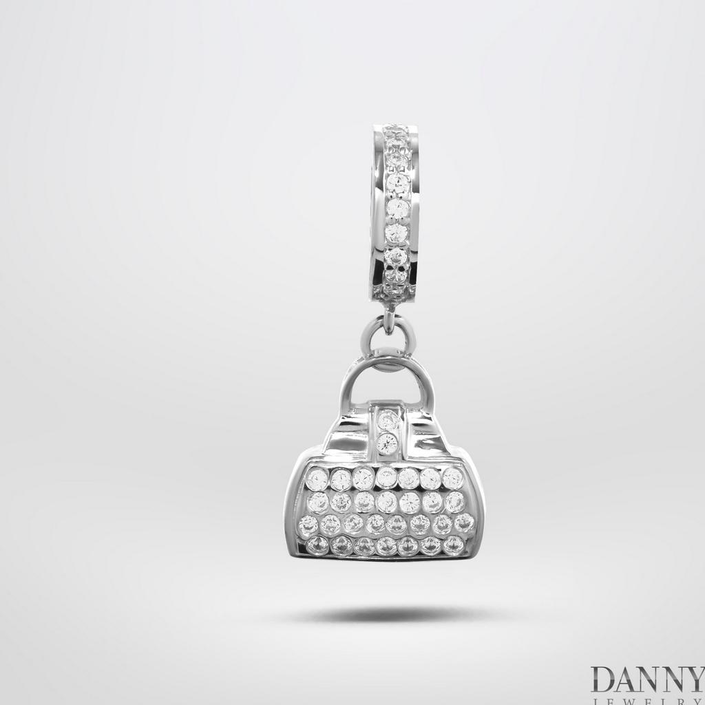 Charm Bạc 925 Danny Jewelry Đính Đá CZ Hình Túi Xách Xi Rhodium/Vàng hồng PK001S