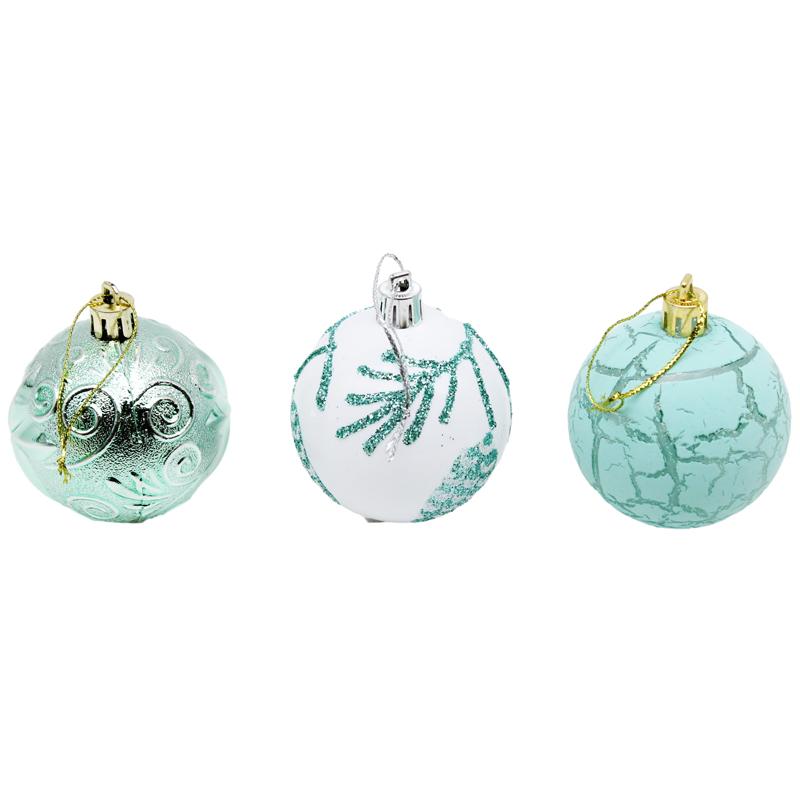Hộp 12 Trái Châu Trang Trí Giáng Sinh - 6ADCL12-H3/2H - Màu Xanh Mint