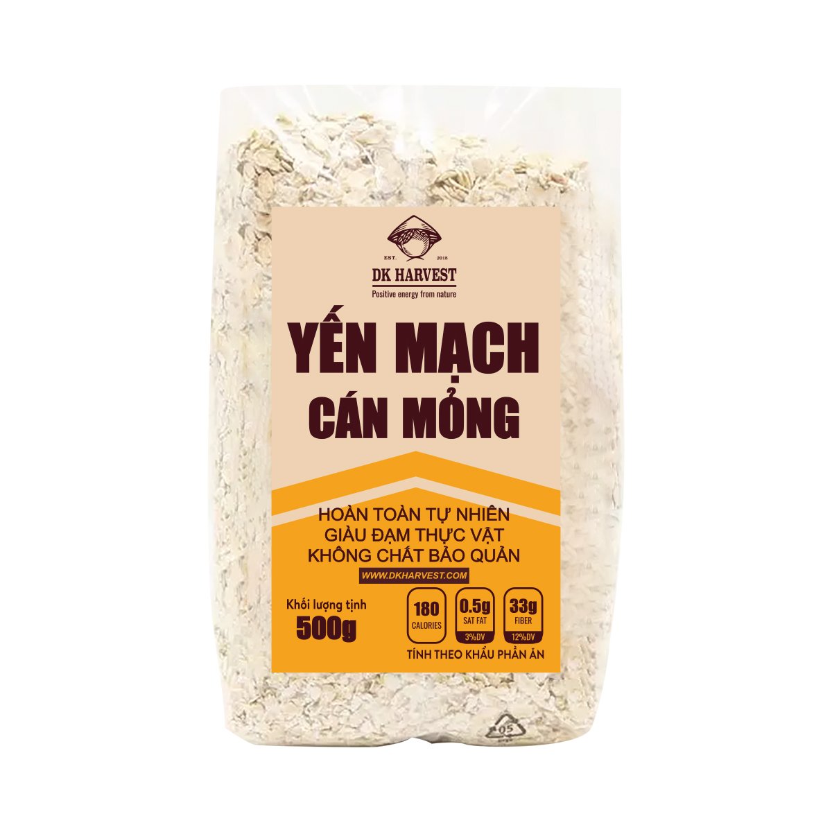 Yến Mạch Cán Mỏng DK Harvest - Túi 500g, 1kg