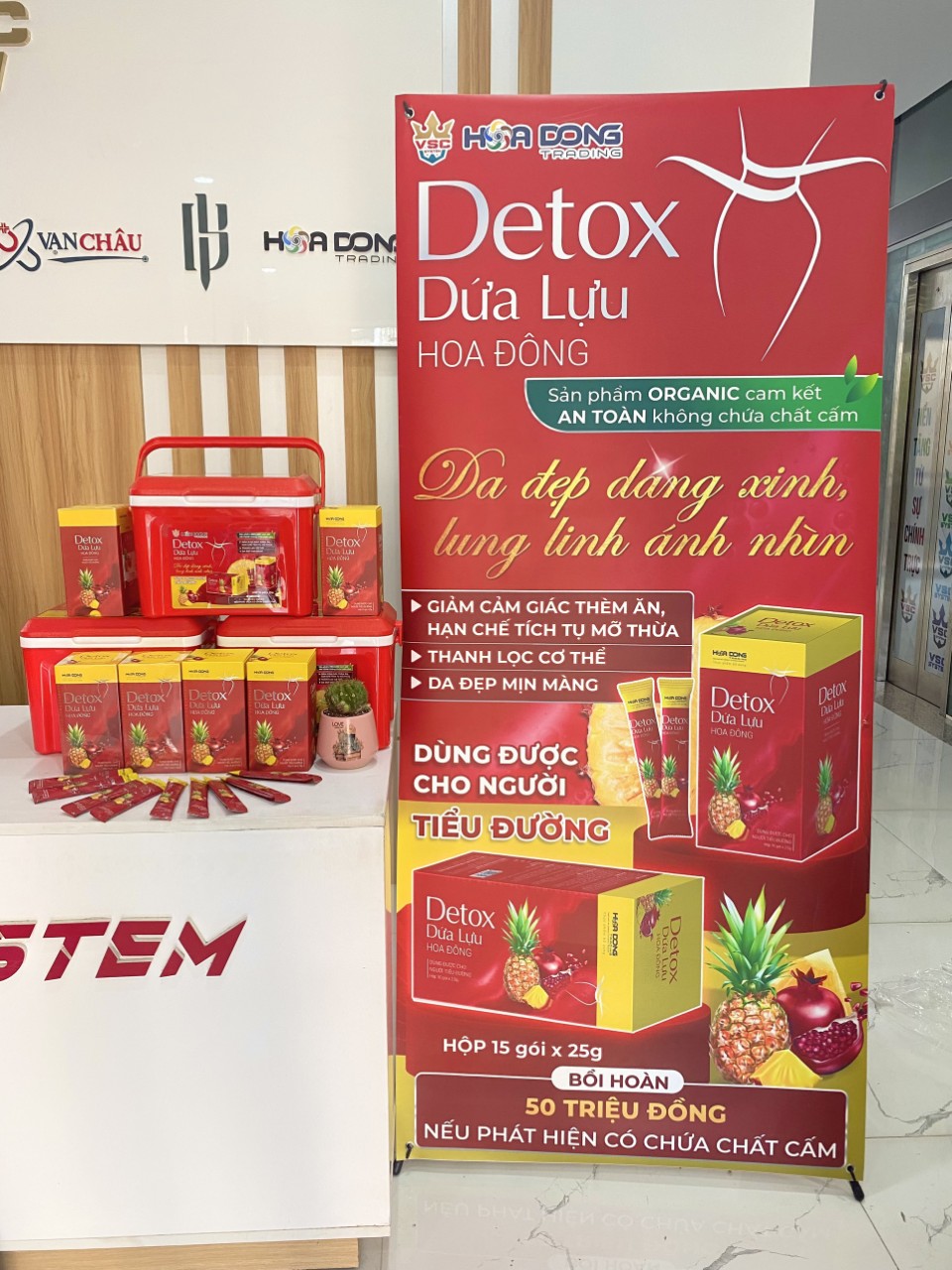 THẠCH DETOX DỨA LỰU HOA ĐÔNG (HỘP 15 GÓI x 25g)