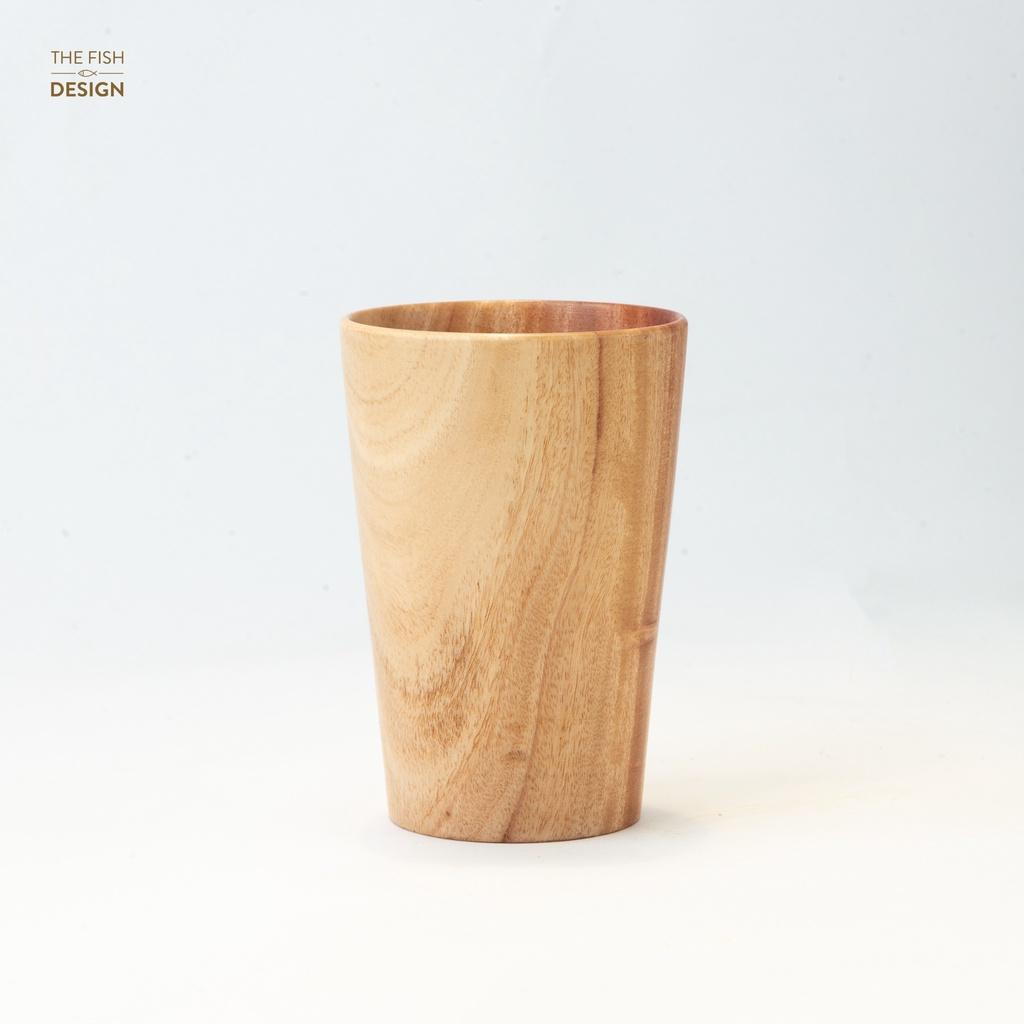 Cốc gỗ giữ nhiệt uống trà , cafe | THE FISH DESIGN size 350ml