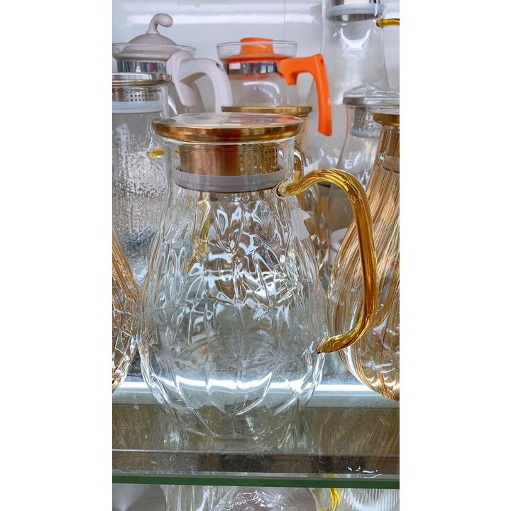 Bình đựng nươc uống thủy tinh cao cấp vân bong bóng