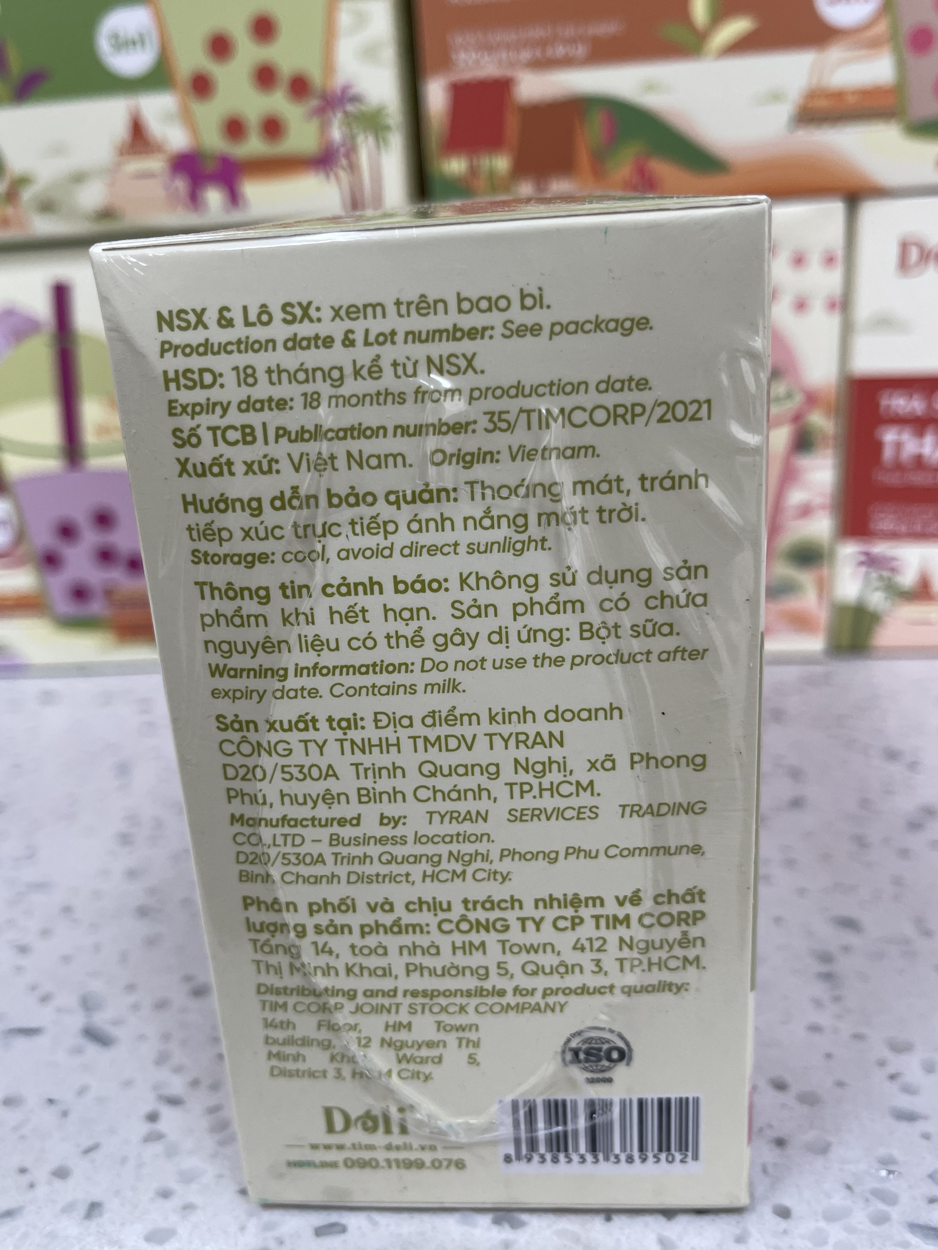 Bột trà sữa Matcha 3in1 Déli - Hộp 320gr (8 gói), pha chế trà sữa tiện lợi, nhanh chóng