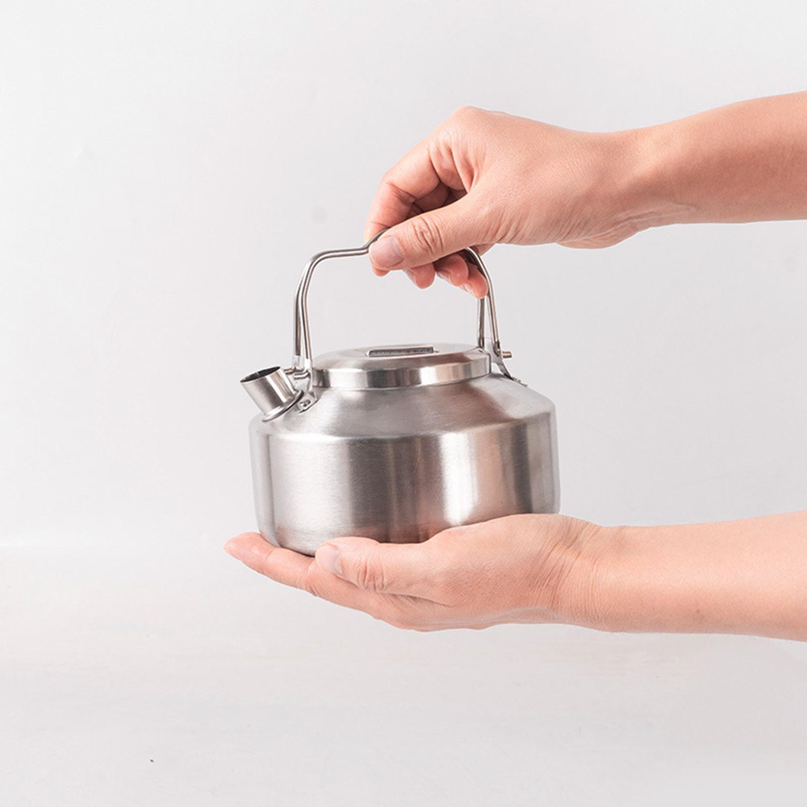 Camping Water Kettle Tea Kettle Small Double Handle for Boiling Water Portable Camp Tea Coffee Pot Water Boiler for Fishing Kitchen Barbecue