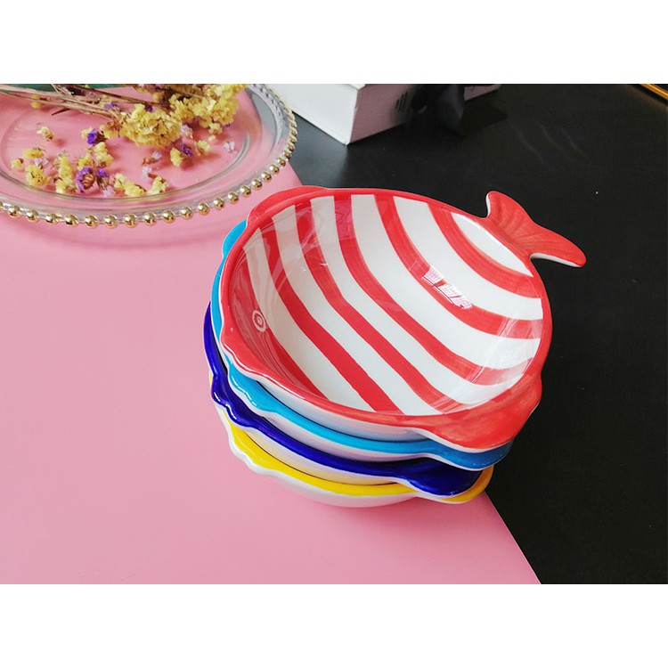 Bát sứ ăn dặm hình cá cầu vồng 15cm