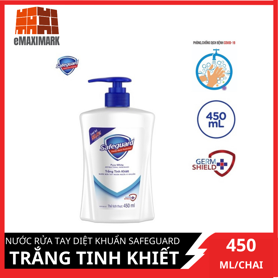 Nước Rửa Tay Safeguard Trắng Tinh Khiết (450ml)