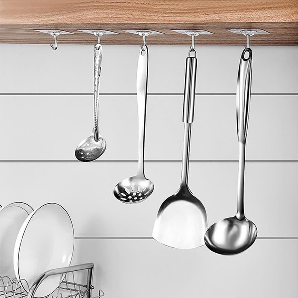 Set 5 móc treo đồ dán tường trong suốt chịu lực tốt tiện dụng cho nhà bếp/phòng tắm