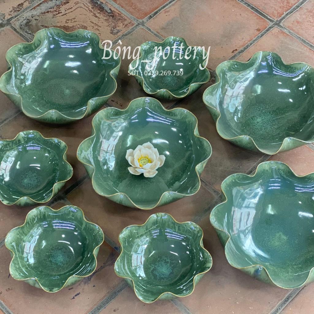 Bát Sen Bát Thả Hoa - Bát Sen thả hoa tắm Phật - Bát minh đường tụ thủy men hỏa biến Gốm Sứ Bát Tràng