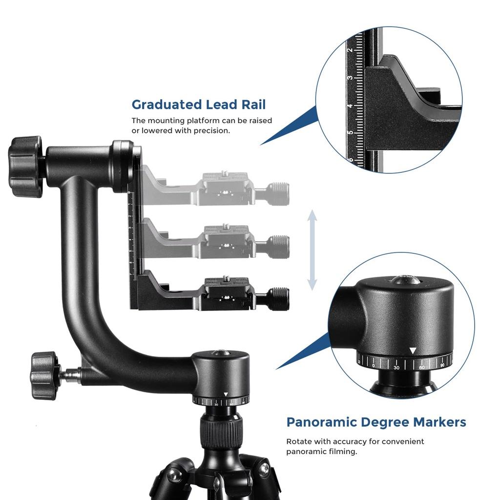 Đầu Gimbal Heads K&amp;F Concept Aluminum Alloy 360 Degree Panoramic