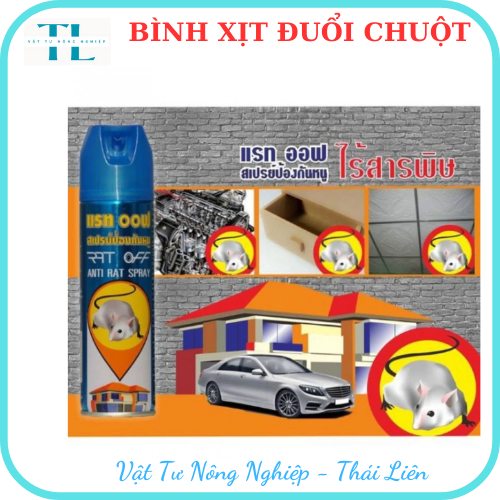 Chai Xịt Đuổi Chuột Thái Lan dành cho Nhà &amp; Ô tô Rat Off 200ml