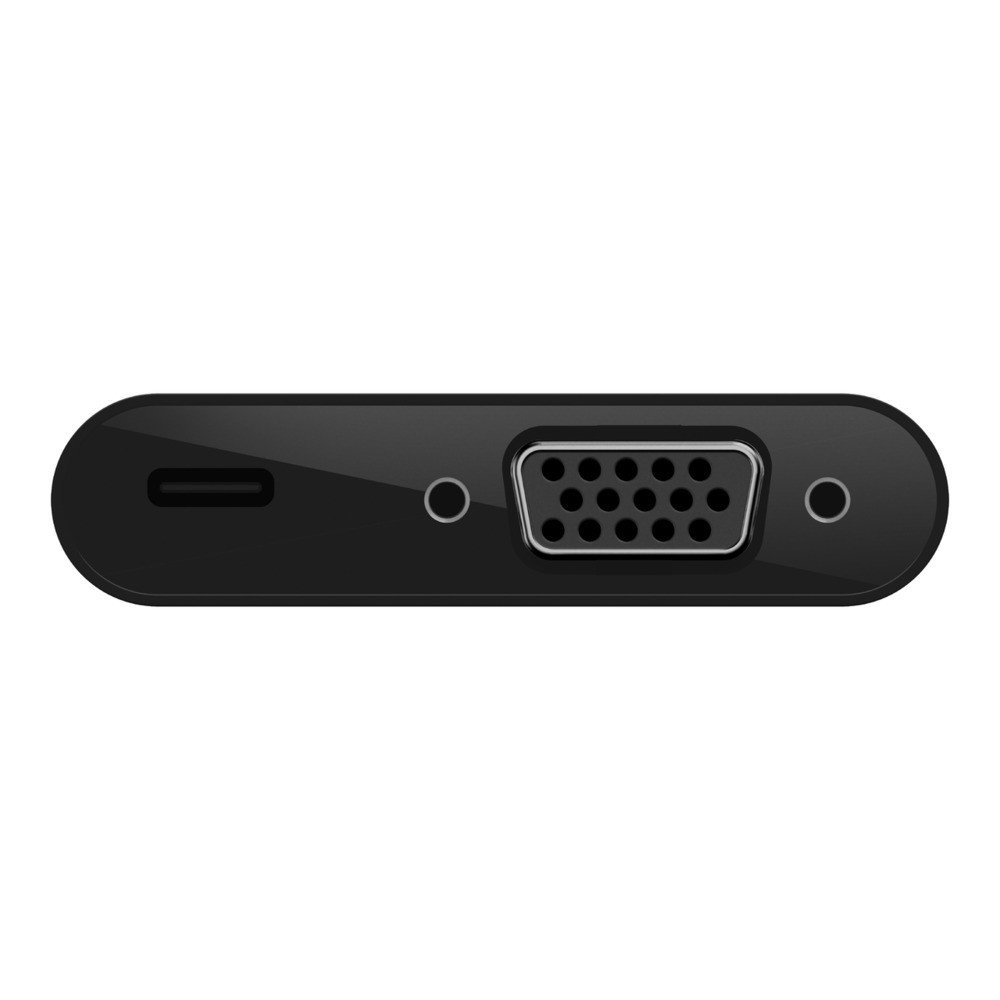 Cáp chuyển đổi USB Type C/Thunderbolt 3 to VGA Belkin cao cấp, hỗ trợ 4K 60Hz, sạc lại PD 60W - Hàng Chính Hãng - AVC001btBK