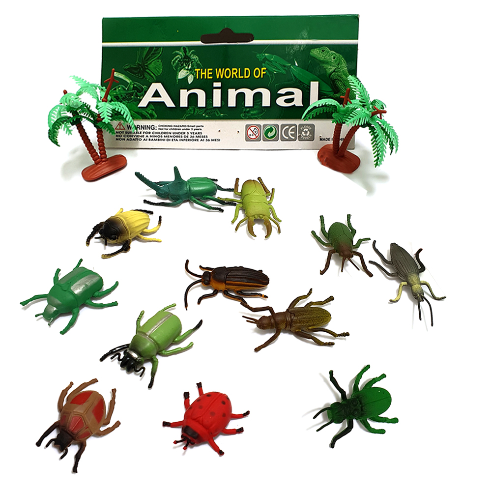 Bộ sưu tập 12 Bọ Cánh Cứng Safari nhựa dẻo - đồ chơi mô hình New4all Animal World A126 cho bé 2-4 tuổi