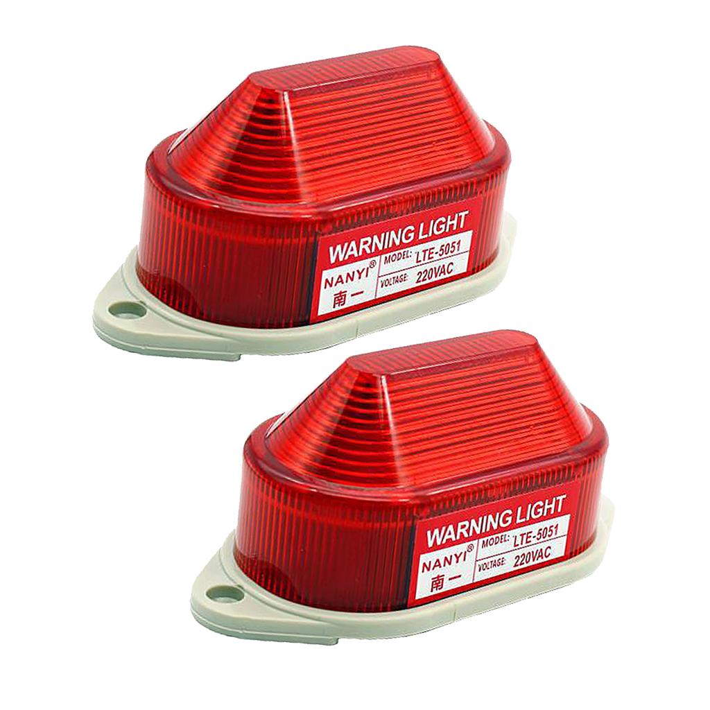 2x LED Beacon Red Flashing Strobe Signal Warning Light Lamp, AC220V
