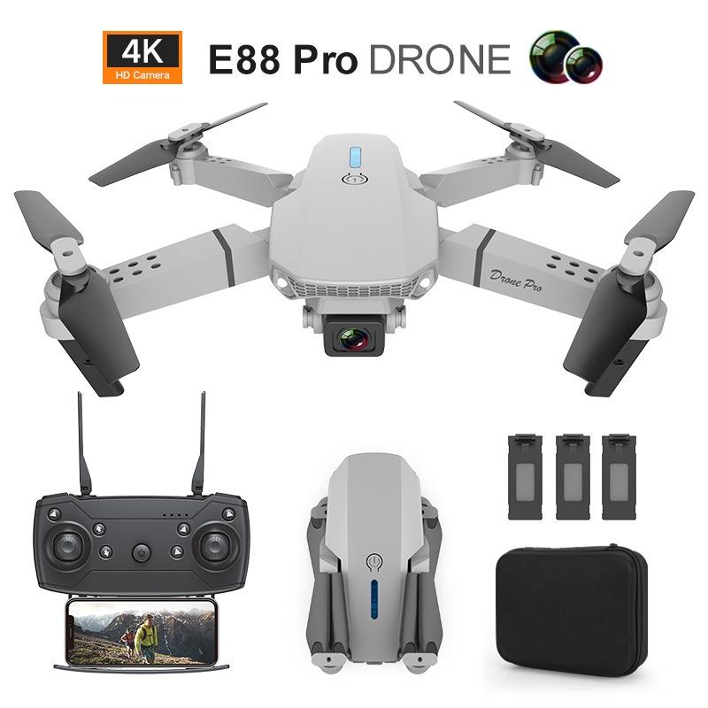 Flycam E88 Pro Drone 4K HD Camera Kép Có Định Vị 1080P WiFi Pin Khỏe Bay Xa 200M Máy bay