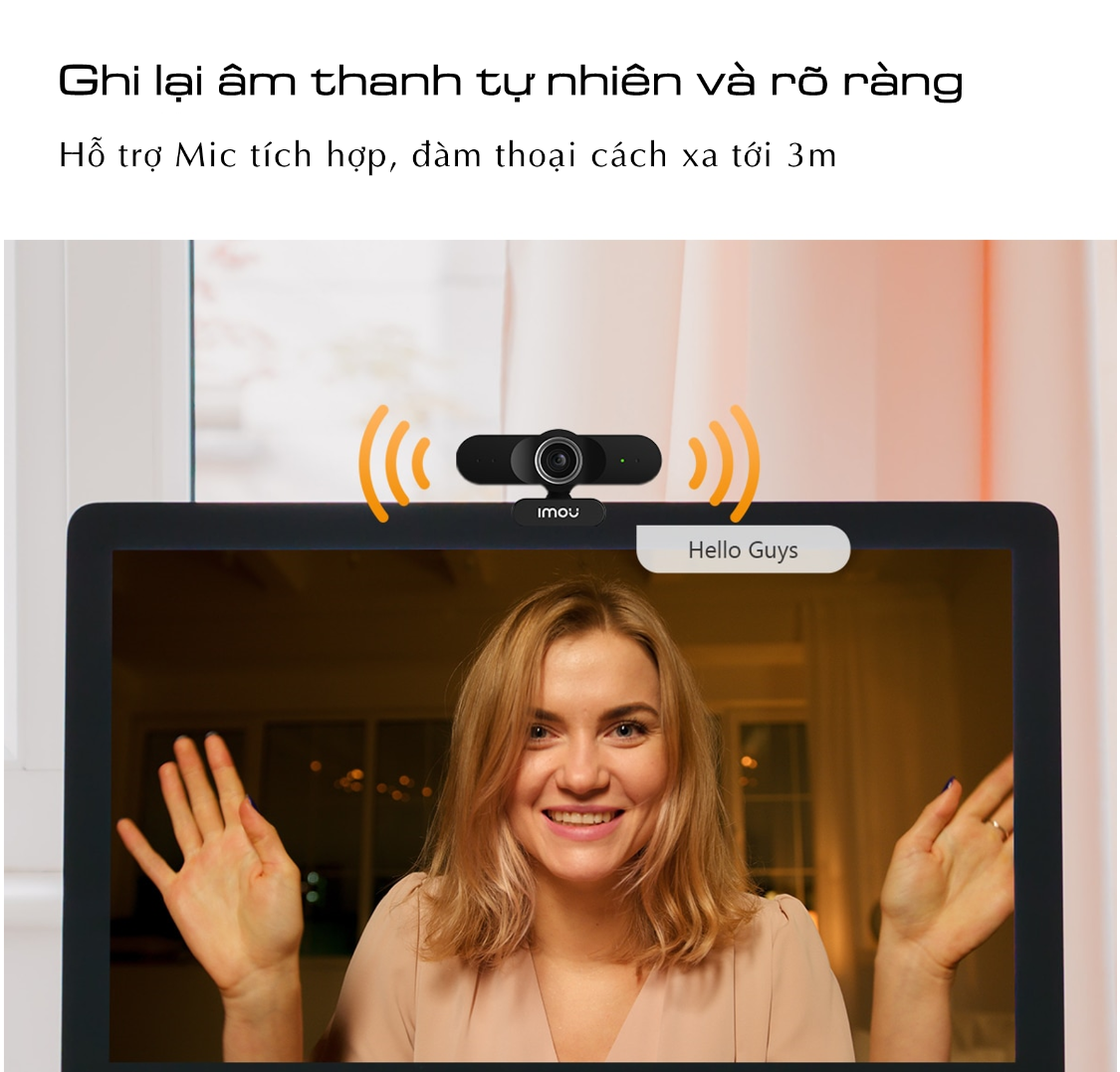 Webcam máy tính laptop Full HD 1080P DAHUA HTI - UC320 có mic học online livestream - Hàng chính hãng