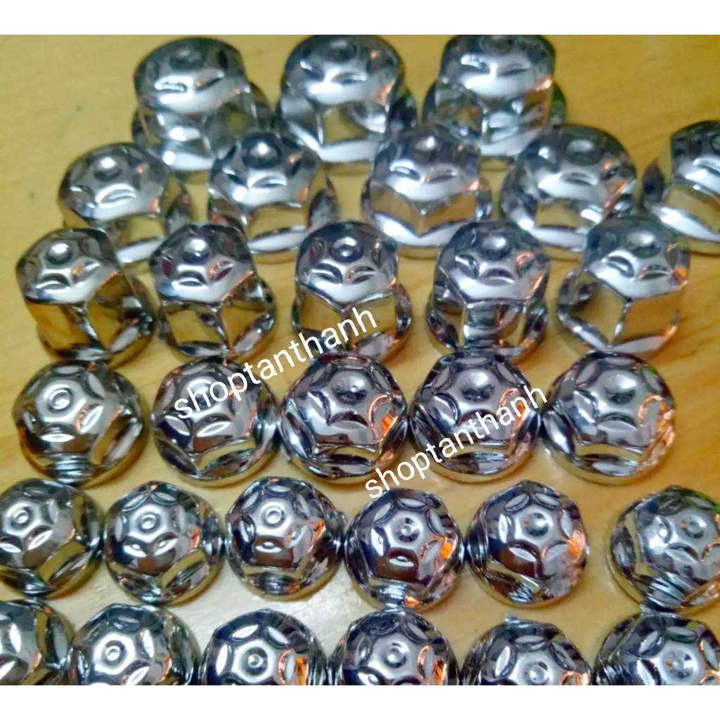 Bộ chụp ốc gắn cho xe máy, xe điện - màu bạc