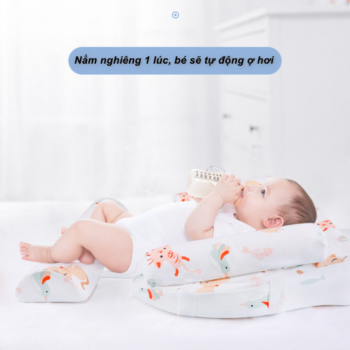 Đệm chống trào ngược cho trẻ sơ sinh, chống lật Cotton & Ergonomics