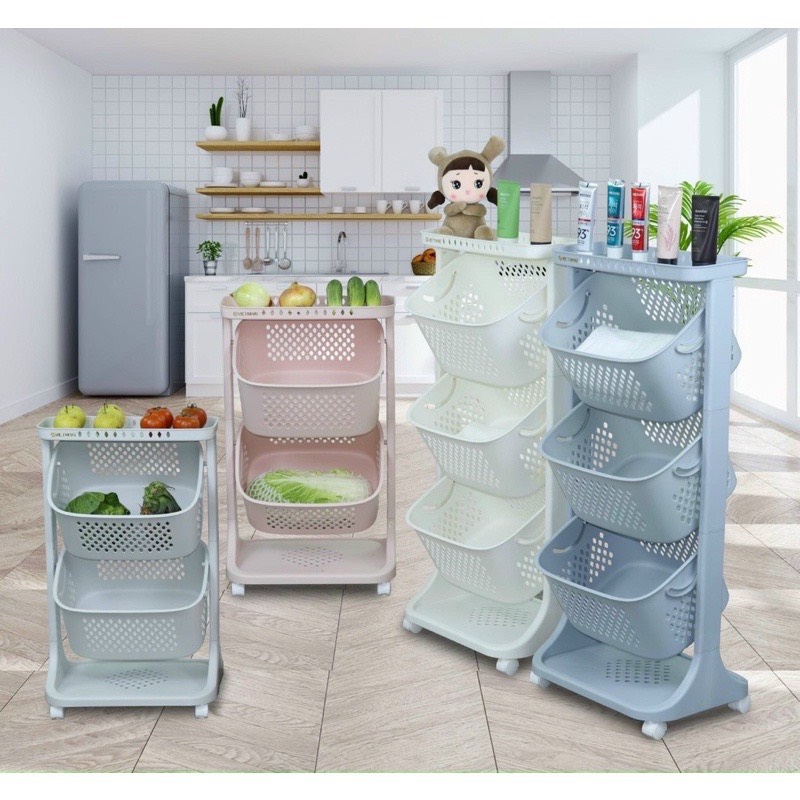 Kệ đựng đồ đa năng, 3 tầng có bánh xe việt nhật