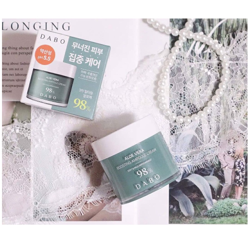 Kem Cấp Ẩm Lô Hội Chuyên Sâu Dành Cho Da Mặt Cân Bằng Tự Nhiên Dabo Vera Boosting Ampoule Cream - Độ pH 5.5