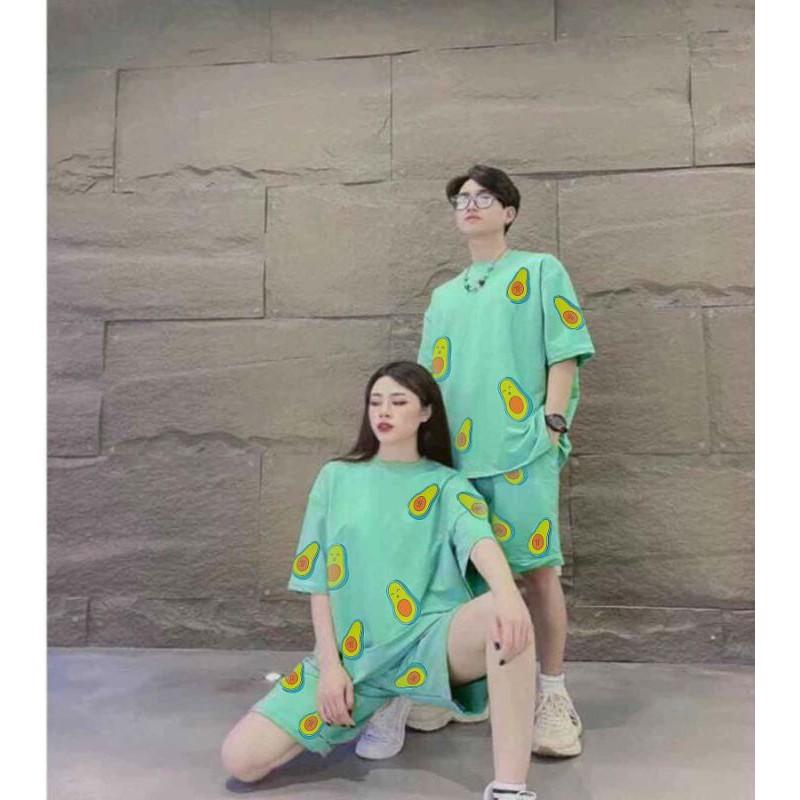 Đồ bơ đào mặc nhà,đồ bộ bơ đào unisex thích hợp mặc cặp thời trang hè